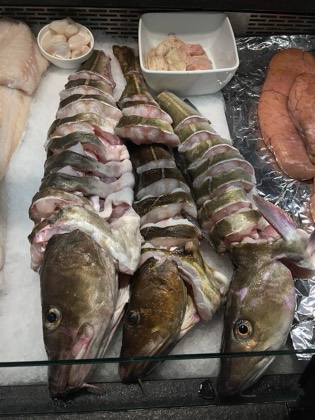 Fresh cod fillets